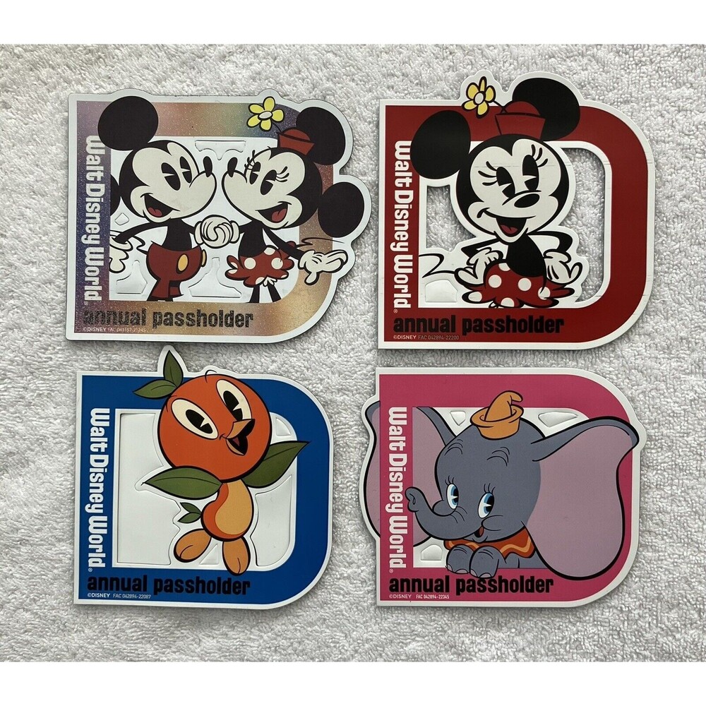 Walt Disney World Annual Passholder Magnet LOT Mickey Minnie Orange Bird Dumbo